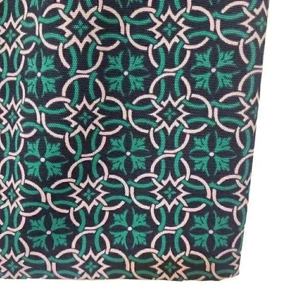 J. Crew Women's Green & Pale Pink Polyester Geometric No 2 Print Pencil Straight - Picture 9 of 10